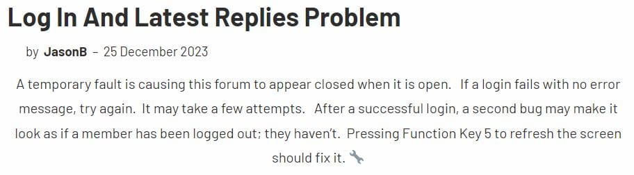 Log In and latest Replies Problem | Model Engineer & Model Engineers Workshop - Vimarsana News