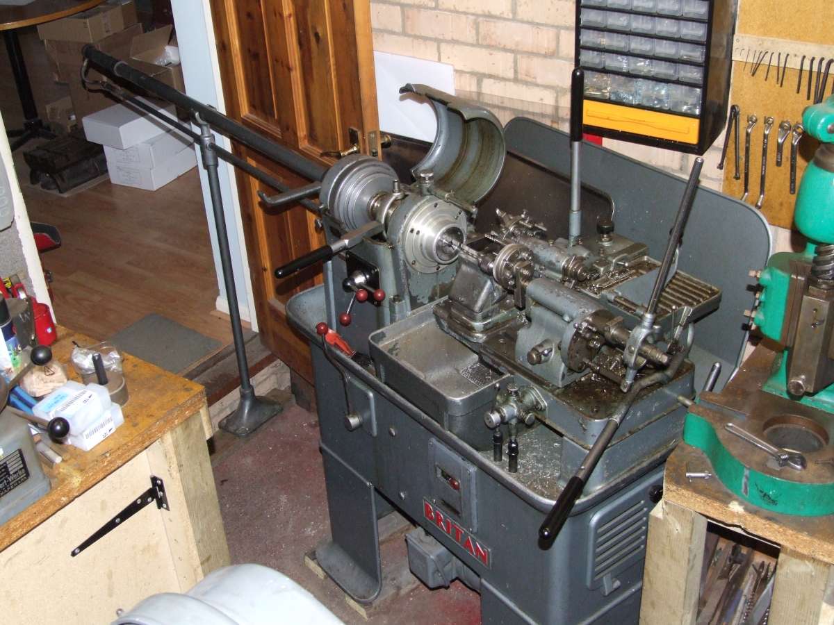 Photo1 Britan Lathe with Bar Feeder