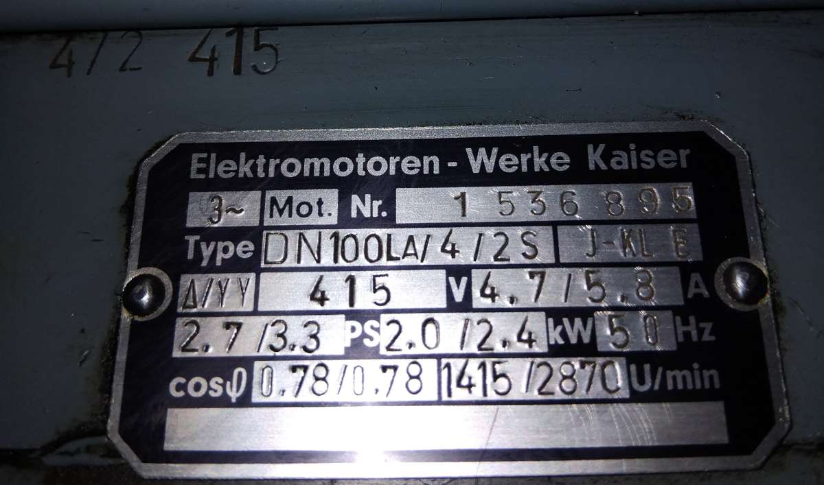 Motor Information Plate