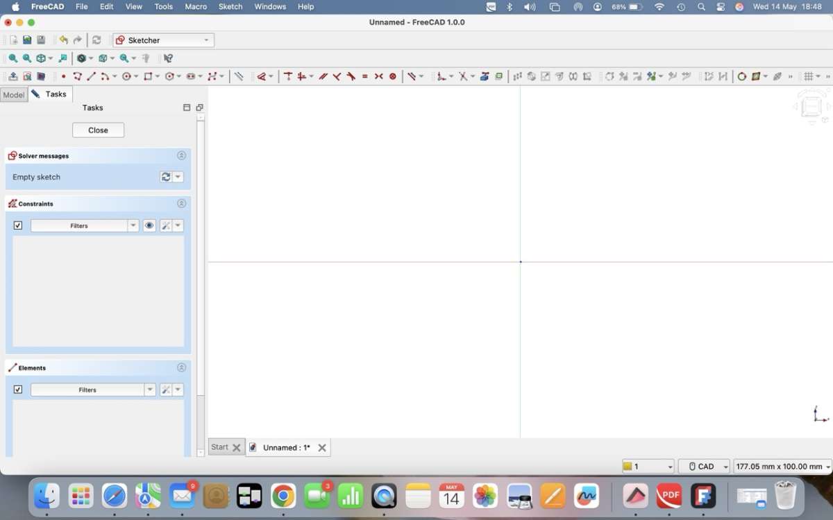 My FreeCAD screen Large