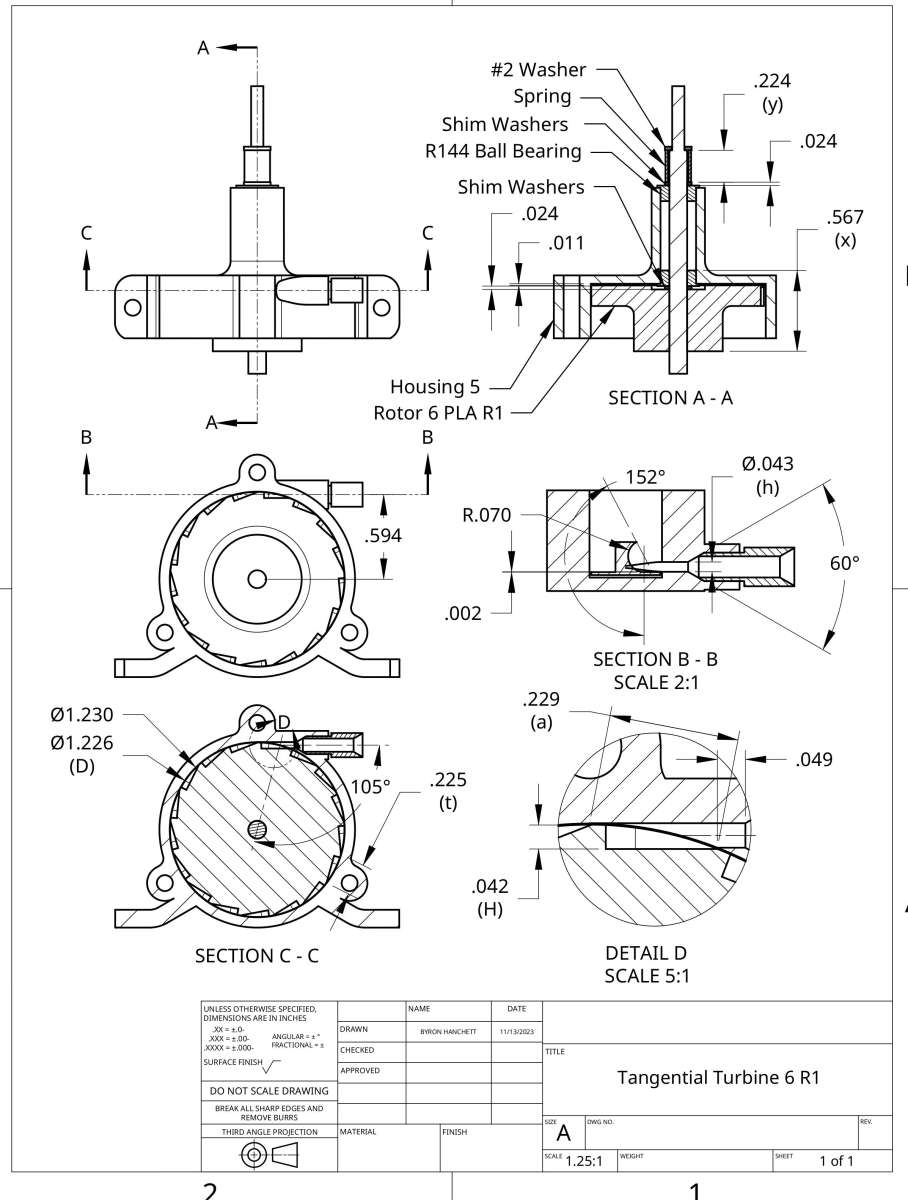 Tangential Turbine 6 R1