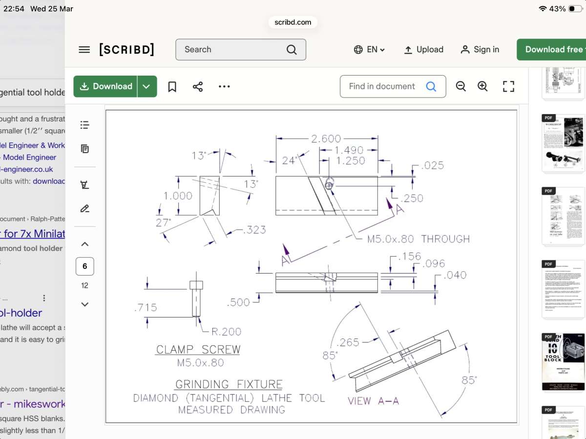 Diamond Tool Holder for 7x Minilathe  PDF  Screw  Crafts