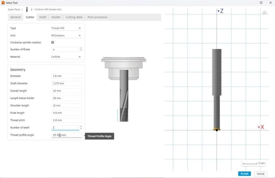 %mm thread tool specs