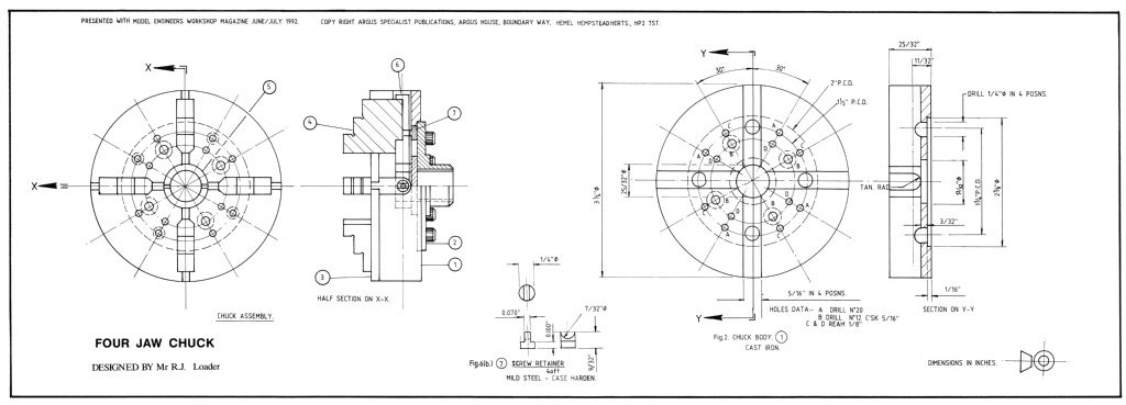 four-jaw chuck plan side one